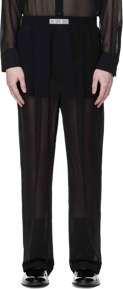 LGN Louis Gabriel Nouchi LGN Louis Gabriel Nouchi Black Jogging Large Transparent Trousers