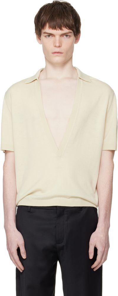 LGN Louis Gabriel Nouchi LGN Louis Gabriel Nouchi Off-White Short-Sleeved Polo