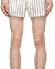 LGN Louis Gabriel Nouchi LGN Louis Gabriel Nouchi Off-White Striped Cotton Shorts - 1
