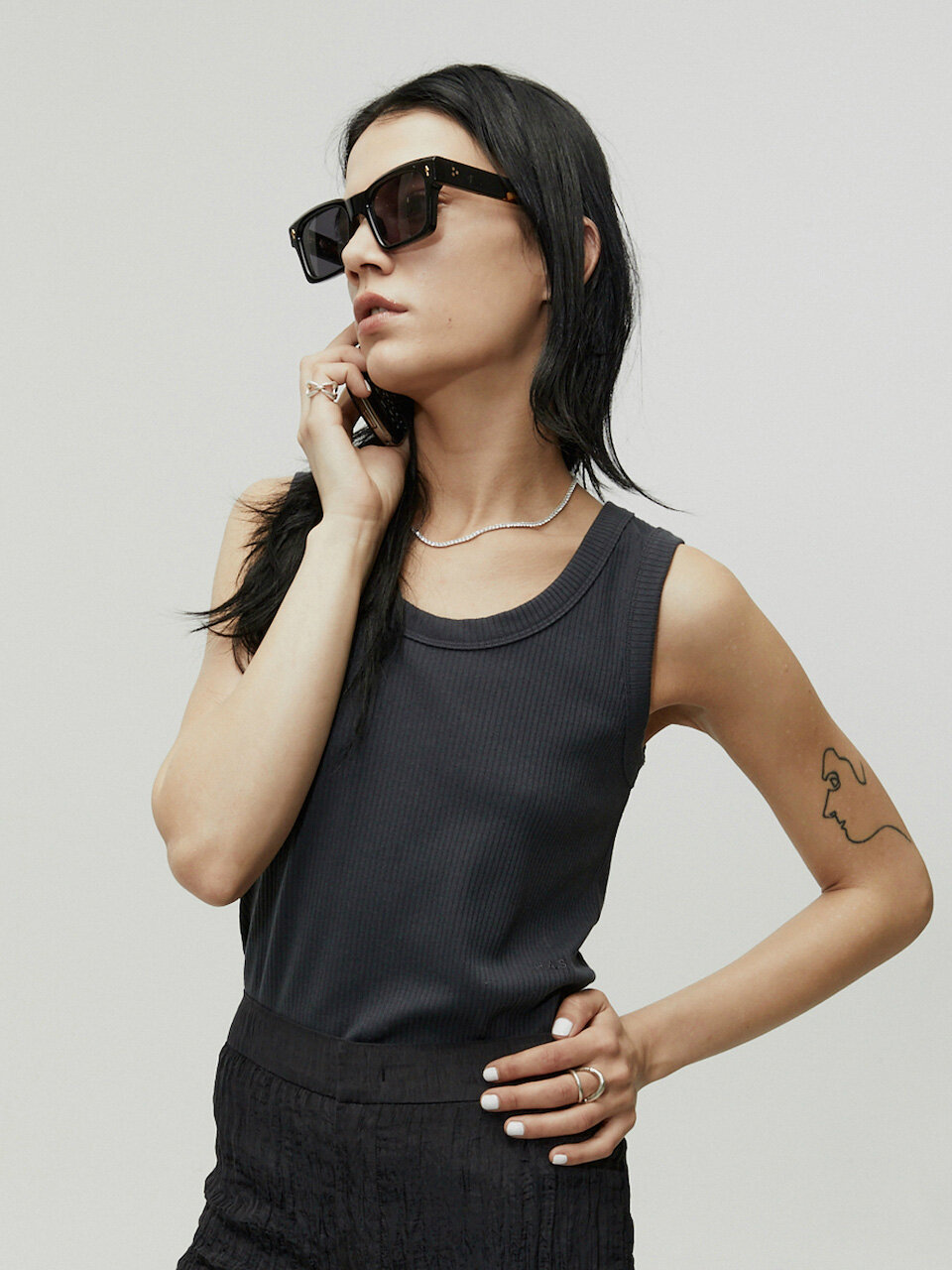 L’H.A.S Back Cut-out Sleeveless Top _Dark Gray