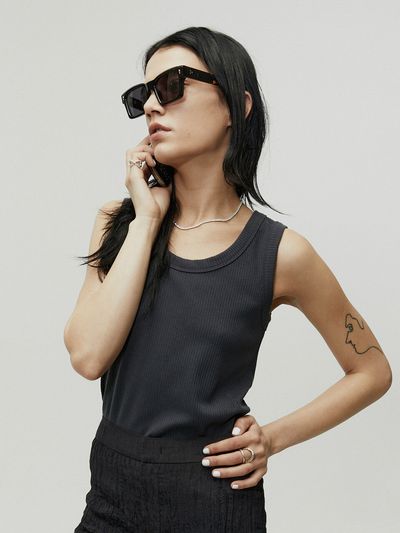 L’H.A.S Back Cut-out Sleeveless Top _Dark Gray