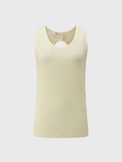 L’H.A.S Back Cut-out Sleeveless Top _Light Yellow