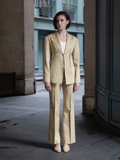 L’H.A.S Cropped Kick Stretch Pants_Beige