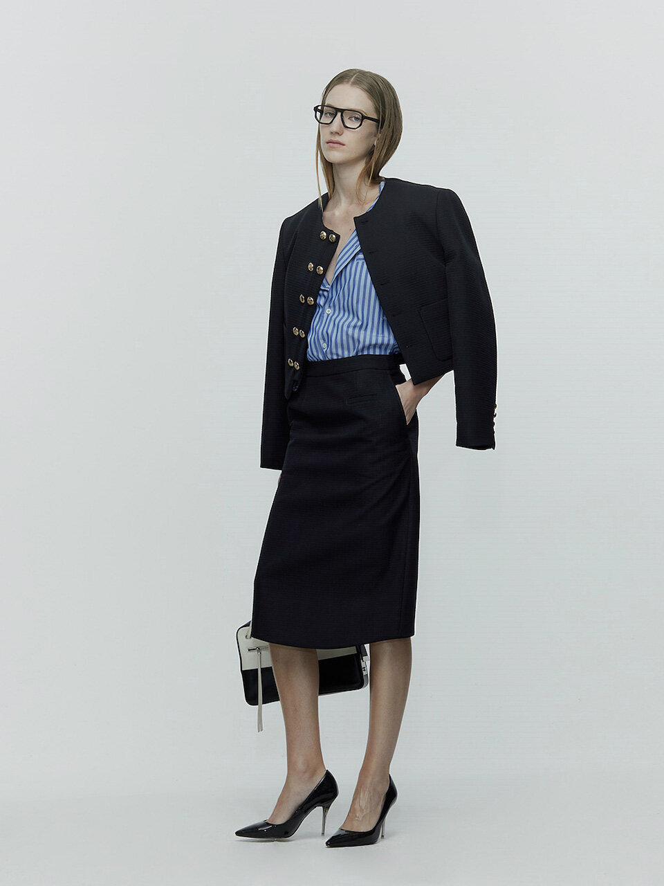 L’H.A.S Cropped Matelasse Jacket_Black