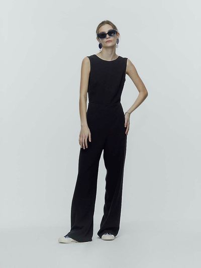 L’H.A.S Cross Back Open Jumpsuit _Black