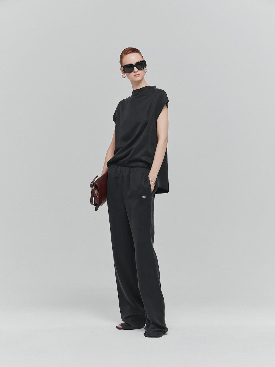 L’H.A.S Cupro Pull On Pants (Black)