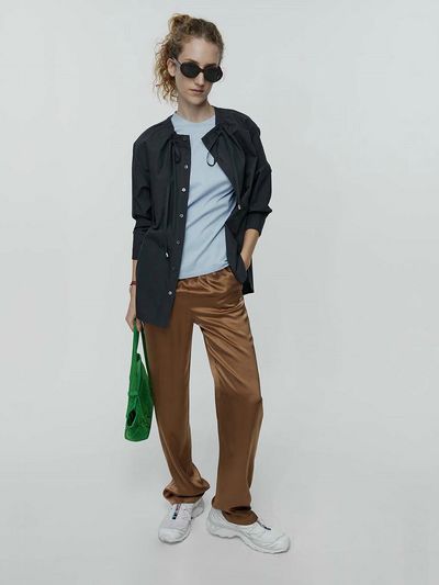 L’H.A.S Drawstring Neck Shirt _Charcoal Gray