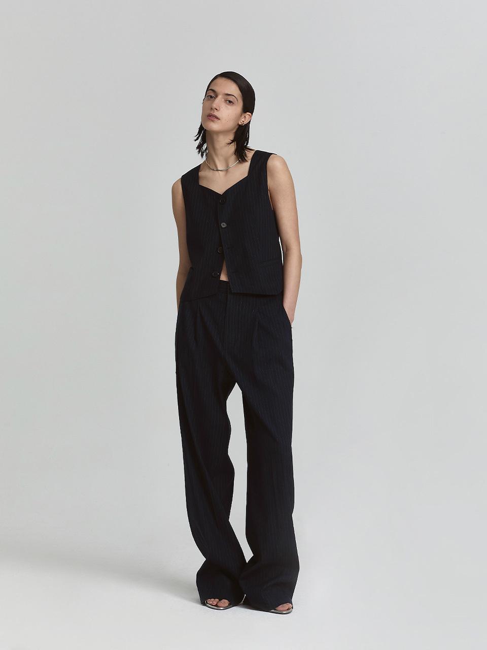 L’H.A.S Genderless Linen Relax Rise Back Tap Pants