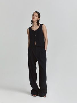 L’H.A.S Genderless Linen Relax Rise Back Tap Pants