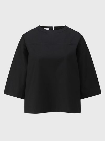 L’H.A.S Half Sleeve Poplin Top _Black