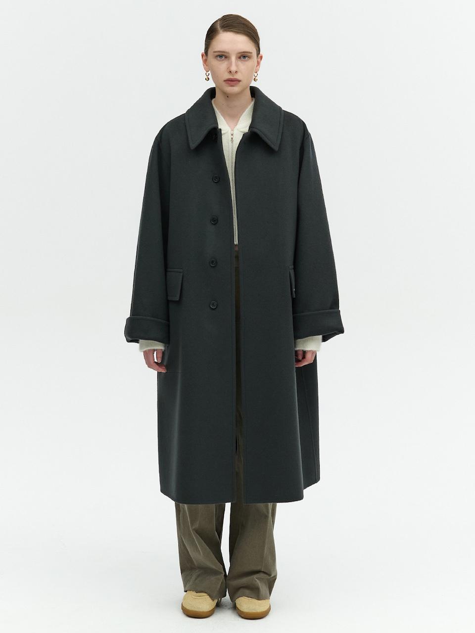 L’H.A.S HANDMADE CASHMERE BLEND MAC COAT_GRAY