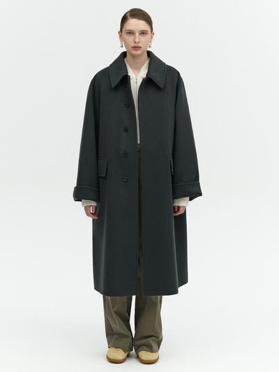 L’H.A.S HANDMADE CASHMERE BLEND MAC COAT_GRAY