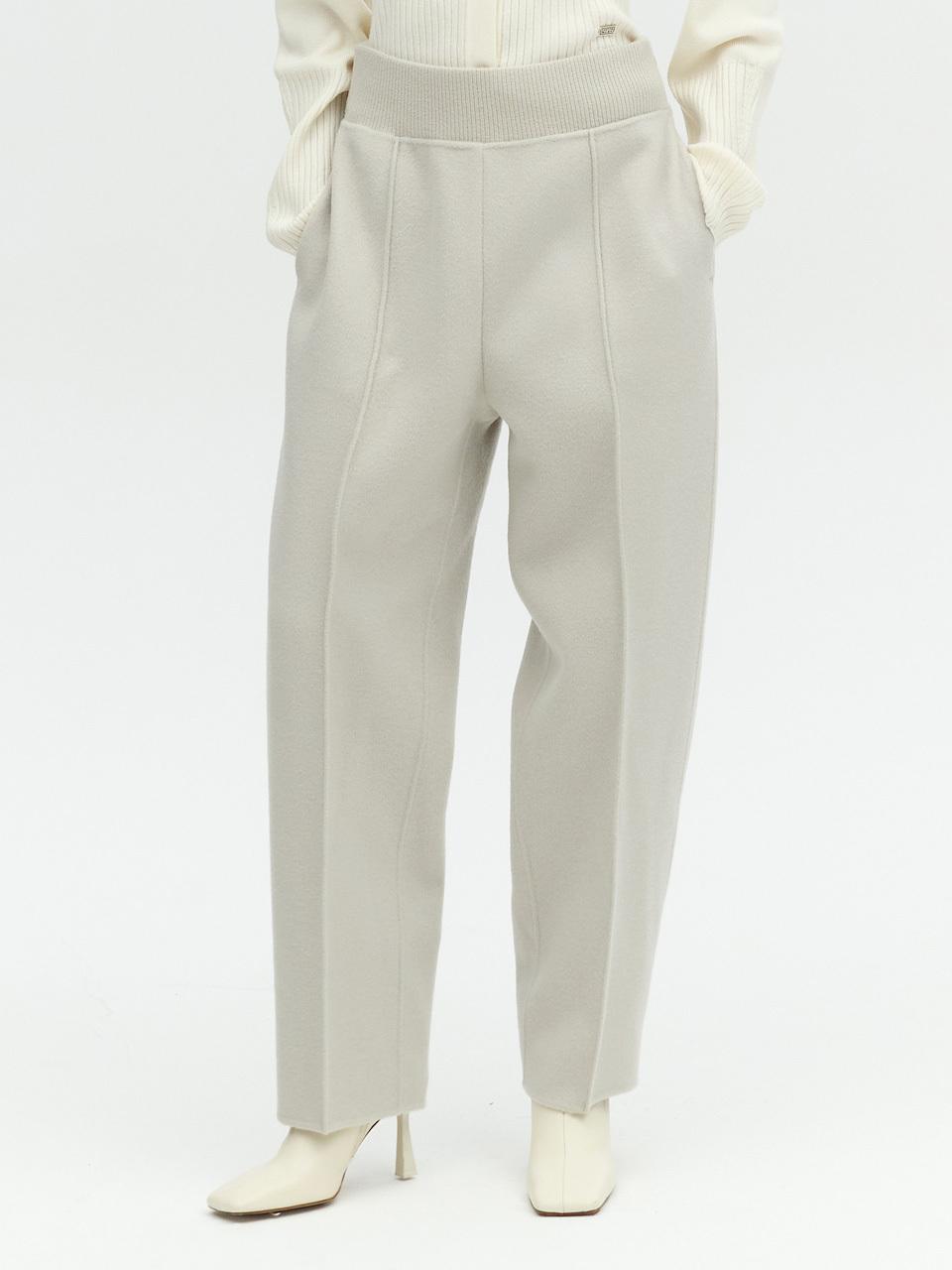 L’H.A.S HANDMADE WOOL BLEND PANTS_LIGHT BEIGE
