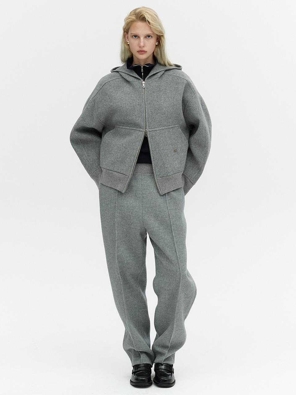 L’H.A.S HANDMADE WOOL BLEND PANTS_MELANGE GRAY