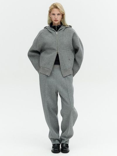 L’H.A.S HANDMADE WOOL BLEND PANTS_MELANGE GRAY