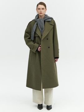 L’H.A.S HANDMADE WOOL TRENCH COAT_KHAKI