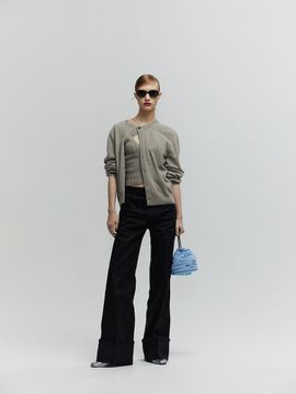 L’H.A.S High-Rised Wide Turn Up Jean - Black