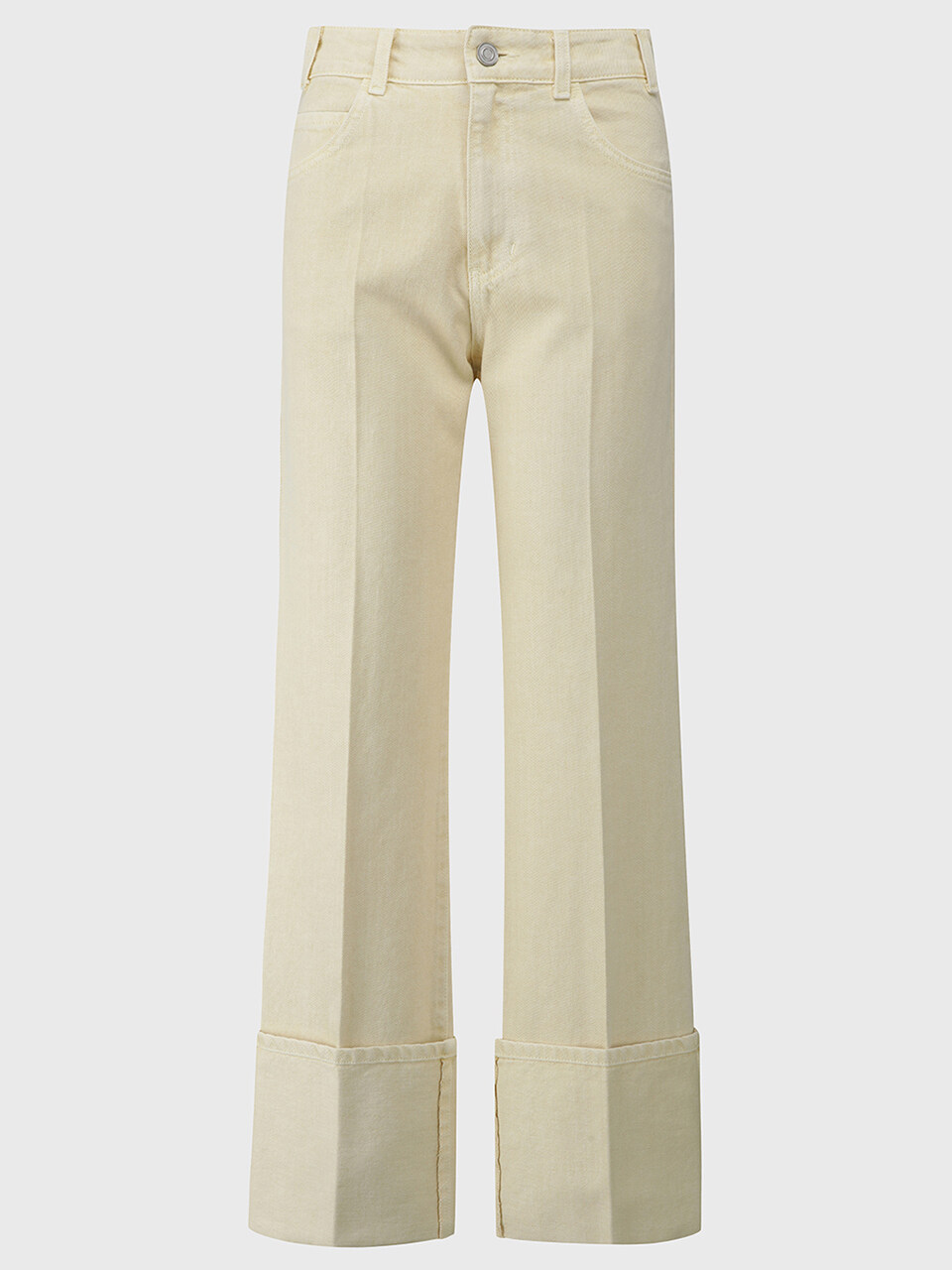 L’H.A.S High Rise Straight Turn Up Jean_Light Yellow