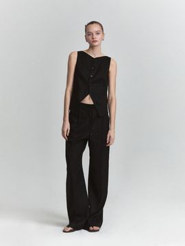 L’H.A.S Linen Pull On Pants_Black