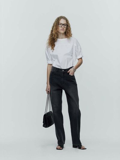 L’H.A.S Mid Rise Relax Jean_Black