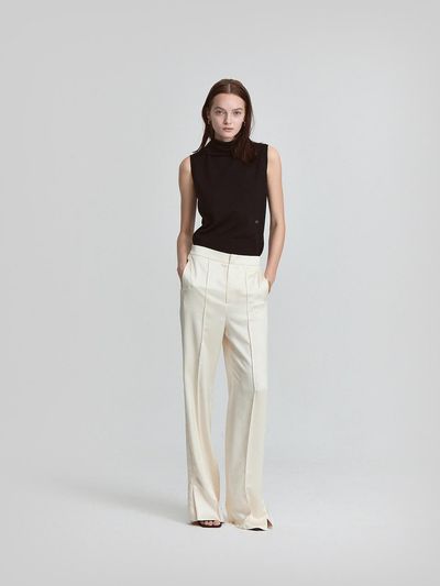 L’H.A.S Mid Rise Satin Straight Leg Pants