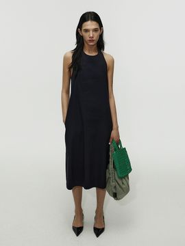 L’H.A.S Midi Apron Relaxed Dress_Dark Navy
