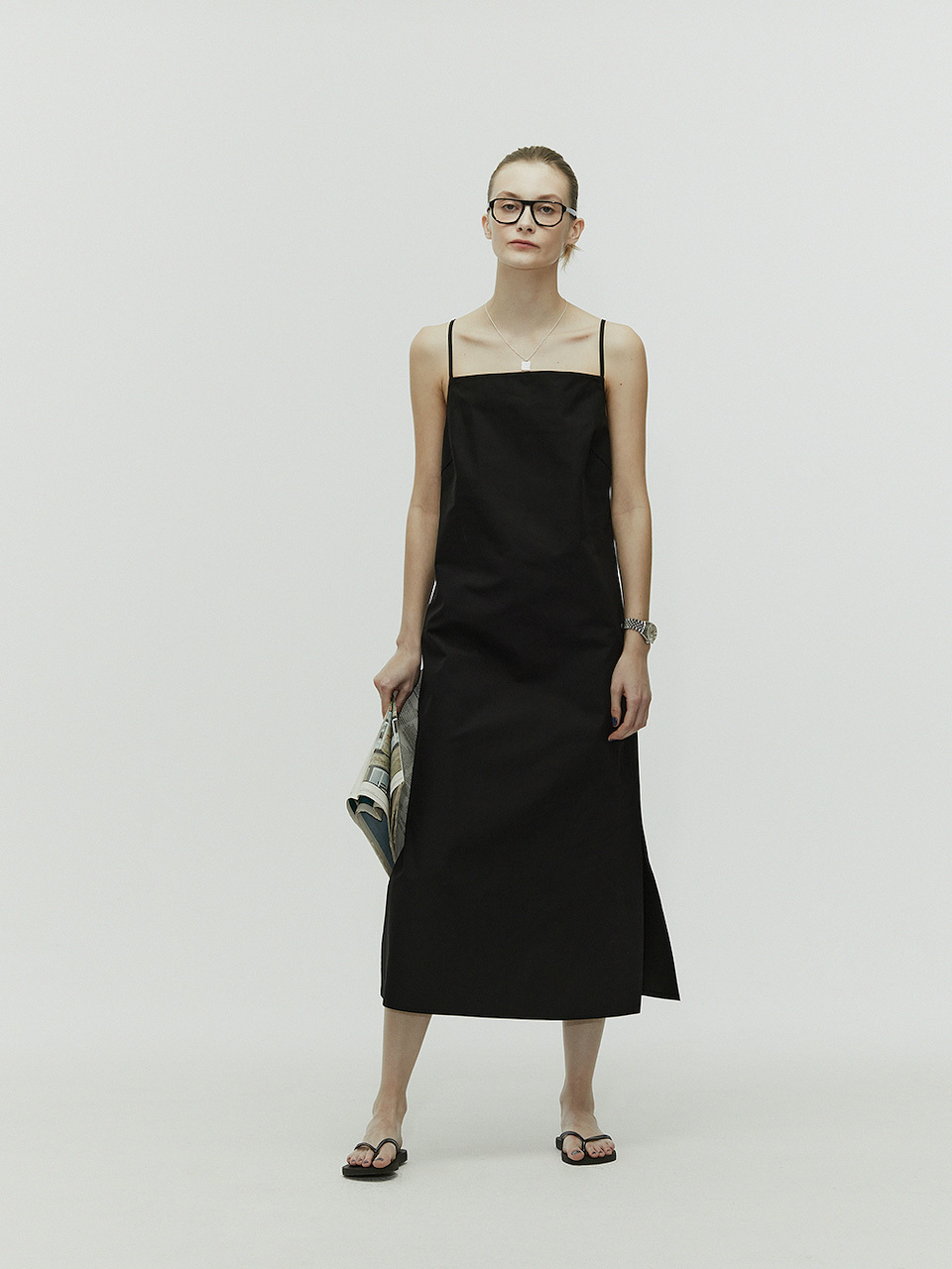 L’H.A.S Midi Open Back Resort Dress_Black