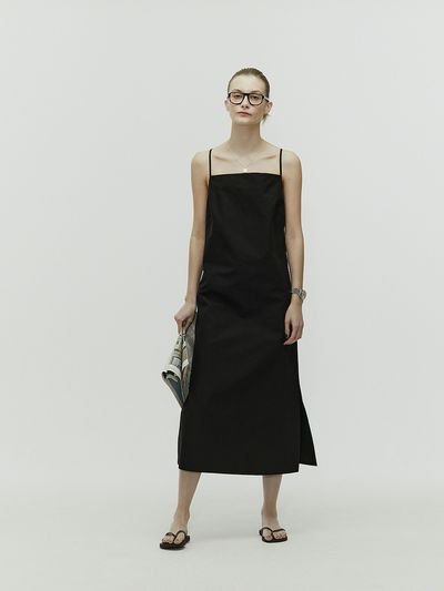 L’H.A.S Midi Open Back Resort Dress_Black