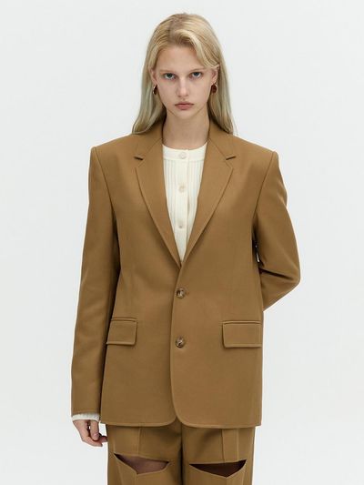 L’H.A.S OXFORD MENS WOOL JACKET_BEIGE