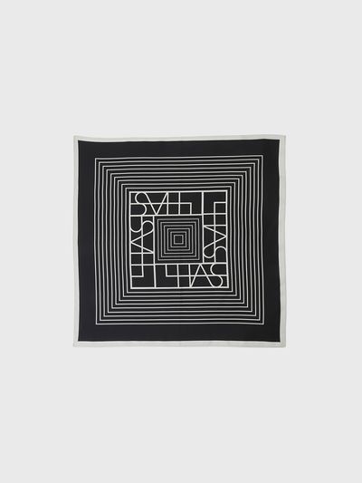 L’H.A.S Signature Symbol Silk Scarf Small_Black