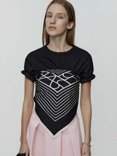 L’H.A.S Signature Symbol Silk Scarf_Black
