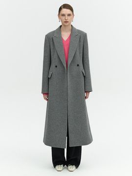 L’H.A.S TAILORING WOOL DOUBLE COAT_MELANGE GRAY