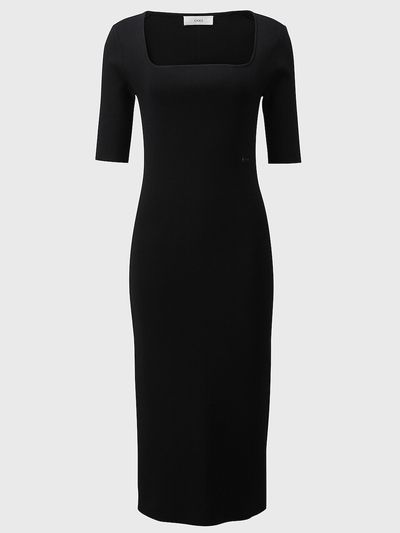 L’H.A.S Trapeze Neck Line Knit Dress _Black