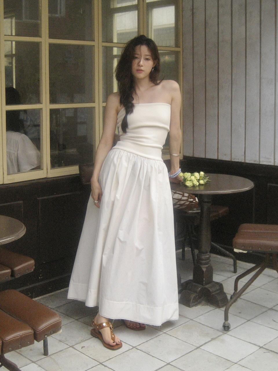 L’H.A.S Tube Top Natural Flare Dress