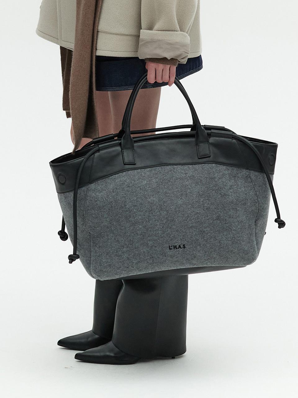 L’H.A.S TWO WAY FELT BIG BAG_MELANGE GRAY