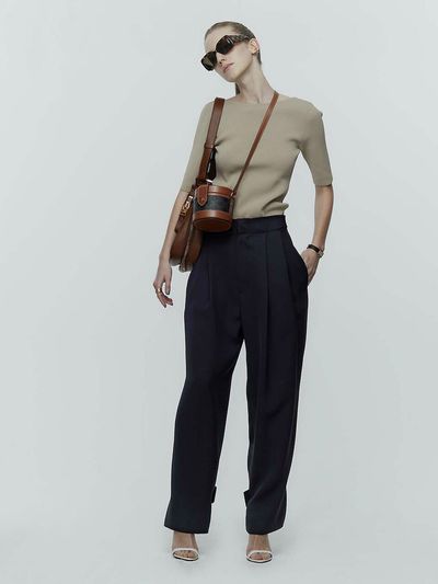 L’H.A.S Wide-leg Tab Point Pants _Navy