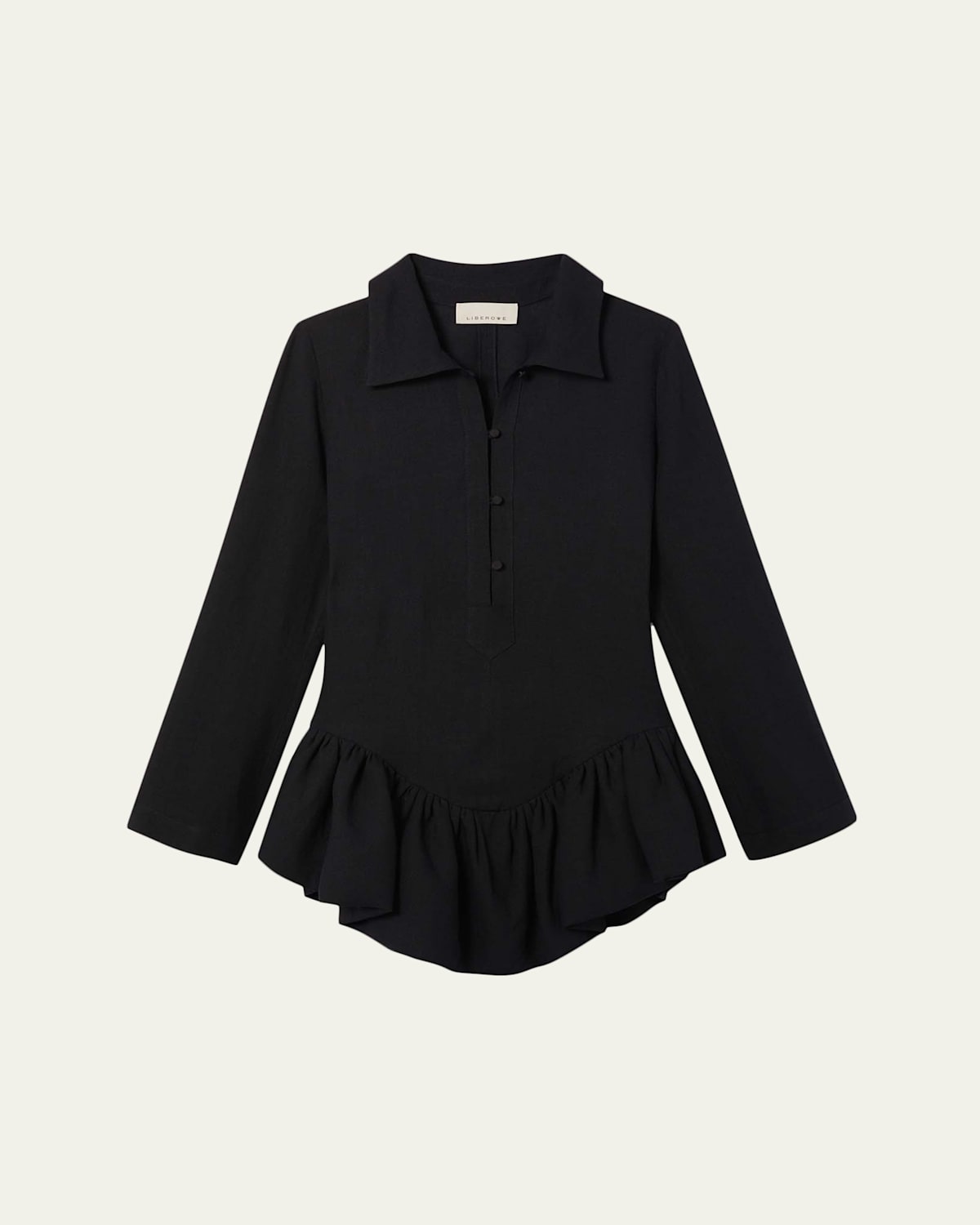 Liberowe Long-Sleeve Peplum Mini Polo Dress