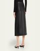 Liberowe Maha Button-Front Leather Midi Skirt - 4