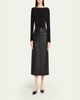 Liberowe Maha Button-Front Leather Midi Skirt - 5