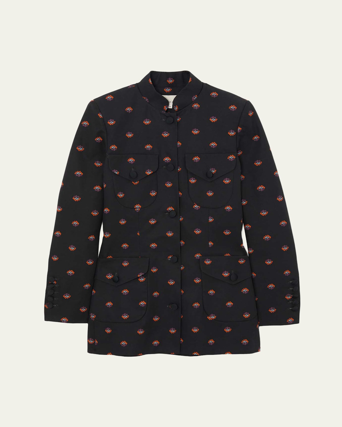 Liberowe Raja Floral Cotton Single-Breasted Jacket