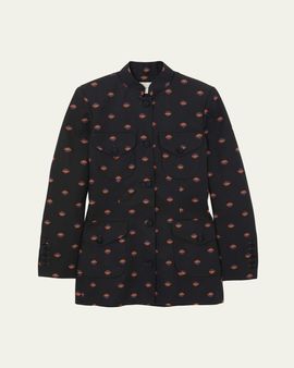 Liberowe Raja Floral Cotton Single-Breasted Jacket