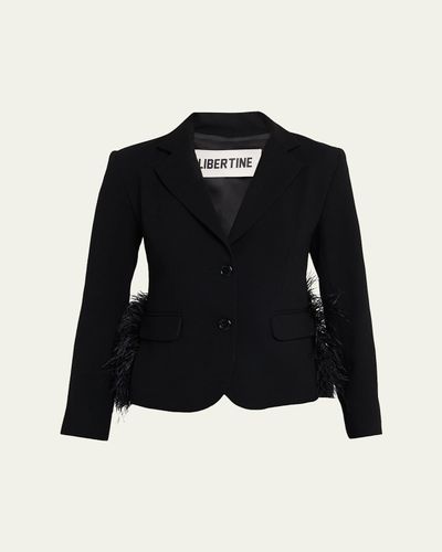 Libertine Feathered Single-Breasted Jacket