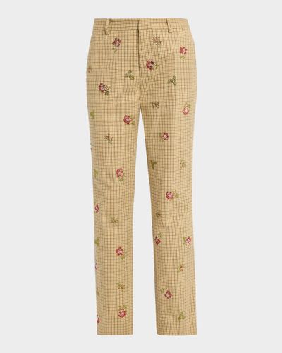 Libertine Florecita Embellished Straight-Leg Wool Chino Pants