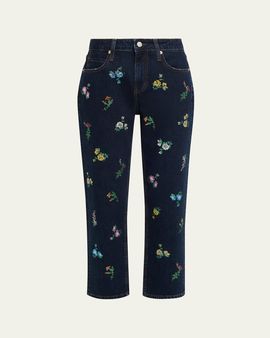 Libertine Joy And Mirth Embellished Straight-Leg Ankle Boyfriend Jeans