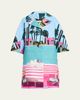 Libertine Poolside Printed 3/4-Sleeve Single-Breasted Coat - 1