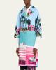 Libertine Poolside Printed 3/4-Sleeve Single-Breasted Coat - 4