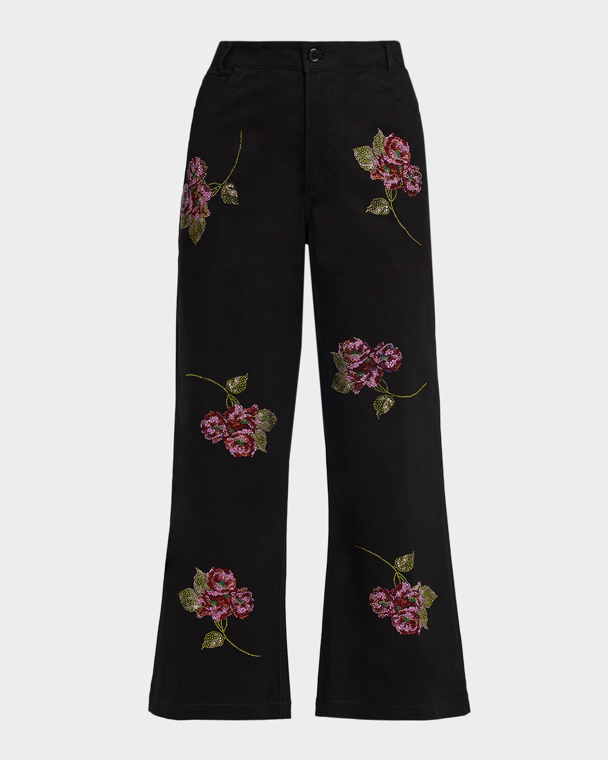 Libertine Primrose Embellished Wide-Leg Crop Pants