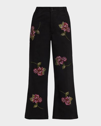 Libertine Primrose Embellished Wide-Leg Crop Pants