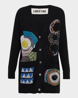 Libertine Sonia Crystal Cashmere Oversized Cardigan