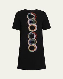 Libertine Sonia Crystal Short-Sleeve Shift Dress